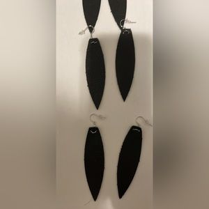 Real leather earrings with gold or silver accents